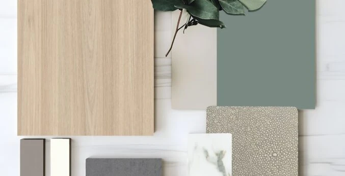 Mood board featuring new closet finishes