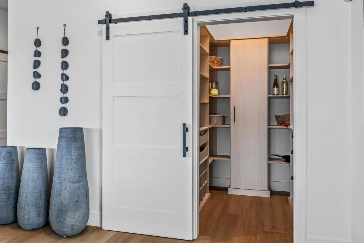 Custom Pantry Storage System in Woodgrain Arctic Finish pantry Storage