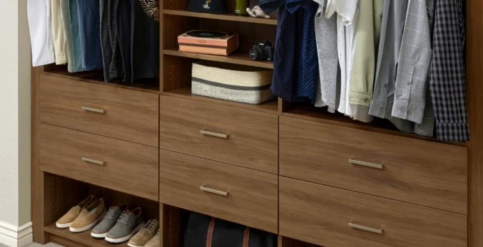 Shoe storage underneath drawers