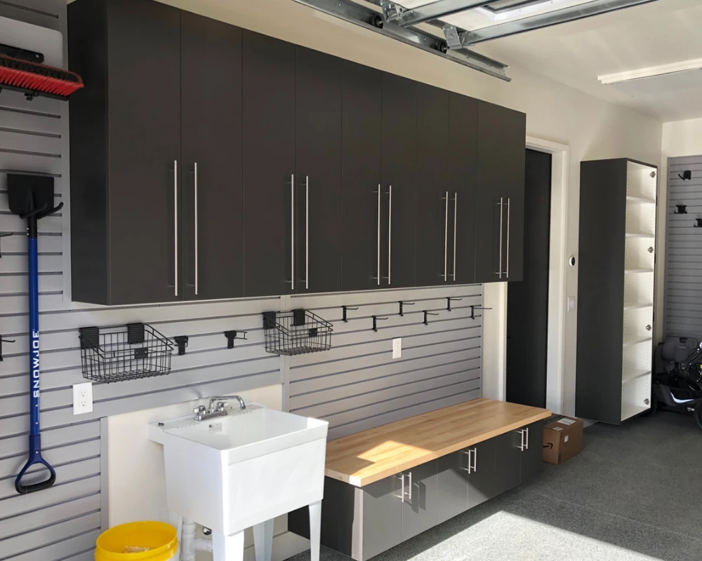 Upper cabinets in Slate