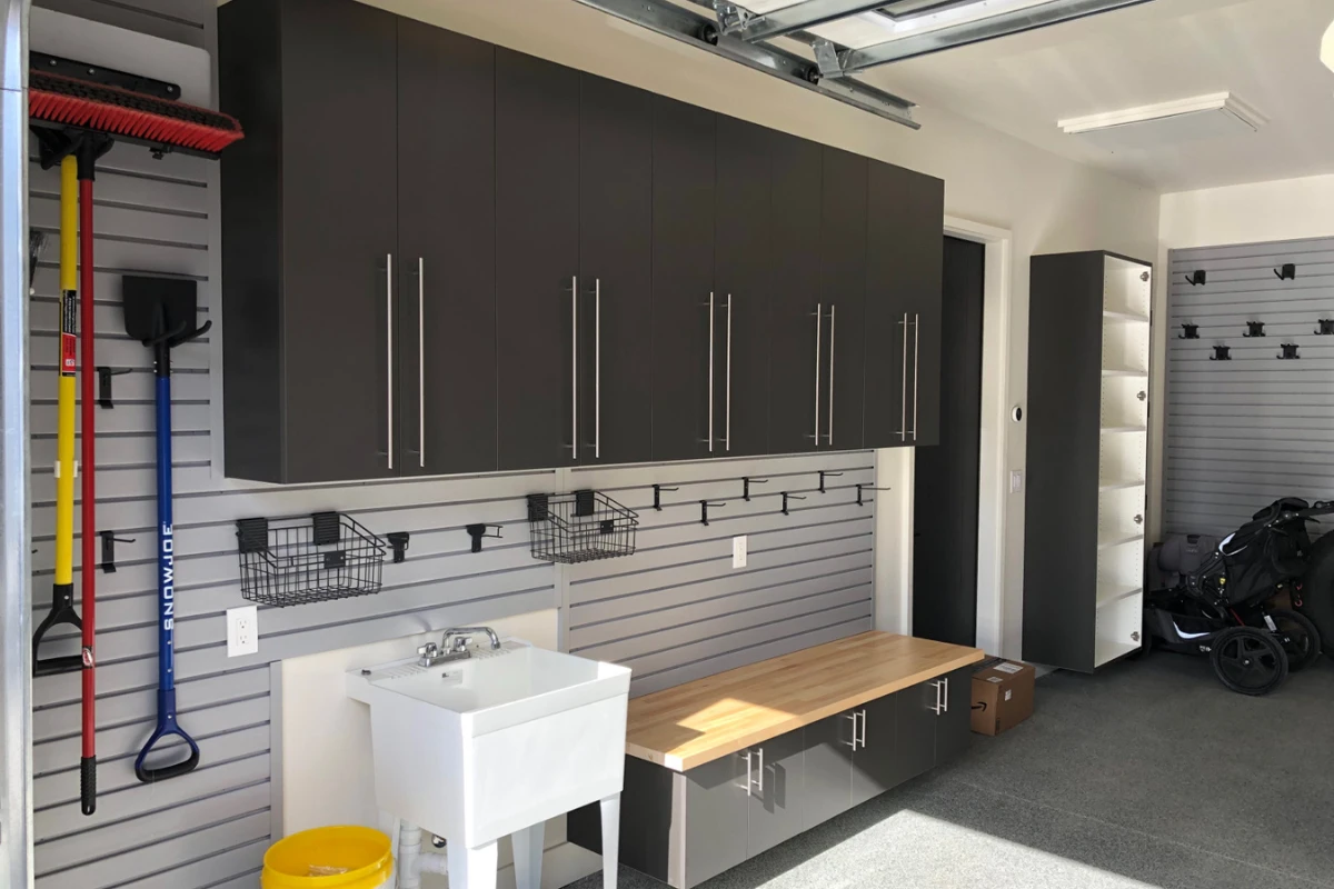 Upper cabinets in Slate